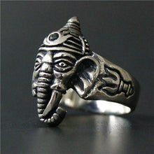 Load image into Gallery viewer, GUNGNEER Om Ganesha Ring Stainless Steel Ohm Indian Strength Jewelry Accessory For Men