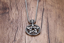 Load image into Gallery viewer, GUNGNEER Wicca Pentagram Pentacle Stainless Steel Pendant Necklace Jewelry Amulet Men Women