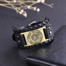 Load image into Gallery viewer, GUNGNEER Leather David Star Bracelet Hexagram Jewish Charm Bracelet Jewelry For Men Women