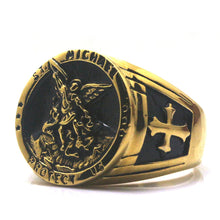 Load image into Gallery viewer, GUNGNEER The Archangel St Michael Ring Accessory Stainless Steel Jewelry For Men
