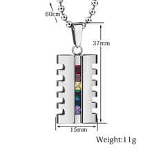 Load image into Gallery viewer, GUNGNEER Stainless Steel Pride Necklace Rainbow Ring For Men Women LGBT Jewelry Set
