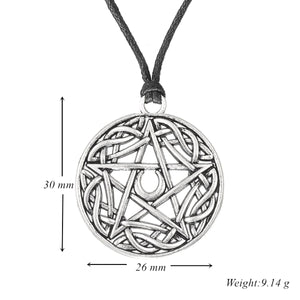 GUNGNEER Wicca Pagan Pentagram Pentacle Crescent Moon Necklace Viking Axe Bracelet Jewelry Set