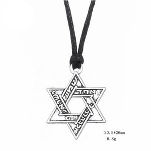 GUNGNEER Jerusalem Star of David Necklace Jewish Jewelry Gift Accessory For Men Women