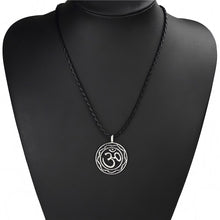 Load image into Gallery viewer, GUNGNEER Om Pendant Necklace Black Rope Chain Aum Yoga Jewelry Accessory For Men Women