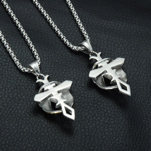 GUNGNEER Cross Necklace God Christ Wing Pendant Stainless Steel Jewelry For Men Women