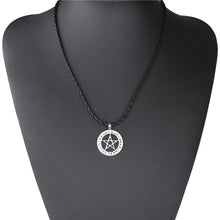 Load image into Gallery viewer, GUNGNEER Viking Runes Wicca Pentagram Pentacle Pendant Necklace Rope Chain Bracelet Jewelry Set