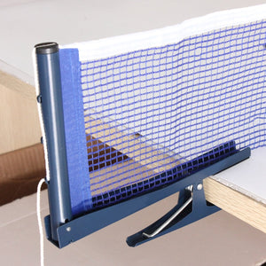 2TRIDENTS Table Tennis Net and Post Set - Easy Sport for Parties, Traveling, Working, Playtime Break Or After Meals (Blue)