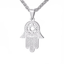 Load image into Gallery viewer, GUNGNEER David Star Symbol Hamsa Hand Necklace Jewish Jewelry Accessory For Men Women