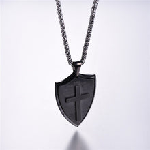 Load image into Gallery viewer, GUNGNEER Shield Christian Necklace Cross Jesus Pendant Jewelry Accessory Gift For Men Women