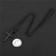 Load image into Gallery viewer, GUNGNEER Baseball Cross Necklace Stainless Steel Chain with Ring Jewelry Accessory Set