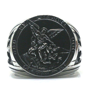 GUNGNEER The Archangel St Michael Ring Accessory Stainless Steel Jewelry For Men