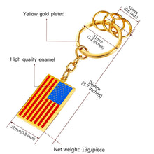 Load image into Gallery viewer, GUNGNEER Stainless Steel USA American Flag Keychain Ring Chain Accessories Gift Men Women