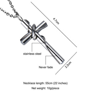 GUNGNEER Cross Necklace Stainless Steel Christian Pendant Jewelry Outfit For Men Women