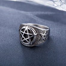 Load image into Gallery viewer, GUNGNEER Stainless Steel Pentagram Ring Satanic Demon Jewelry Accessory Outfit For Men