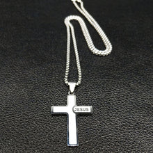 Load image into Gallery viewer, GUNGNEER Jesus Cross Necklace Stainless Steel Christ Pendant Jewelry Gift For Men Women