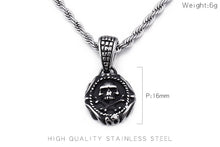 Load image into Gallery viewer, GUNGNEER Gothic Skeleton Punk Skull Pendant Necklace Stainless Steel Strength Jewelry Men Women