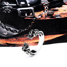 Load image into Gallery viewer, GUNGNEER Stainless Steel Biker Skull Ring Bear Necklace Punk Halloween Jewelry Set Men Women