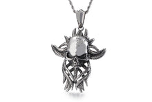 Load image into Gallery viewer, GUNGNEER Stainless Steel Skull Leaf Chain Pendant Necklace Punk Choker Gothic Gifts Jewelry