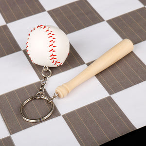 GUNGNEER Baseball Bat Keychain Ball Sports Key Holder Accessory Gift For Men Women