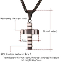 Load image into Gallery viewer, GUNGNEER Stainless Steel Christian Necklace God Cross Band Ring Jesus Jewelry Set Men Women