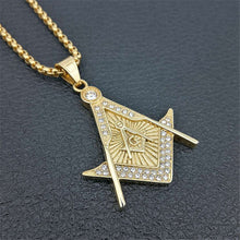 Load image into Gallery viewer, GUNGNEER Freemason Pendant Necklace Stainless Steel Occult Jewelry For Men