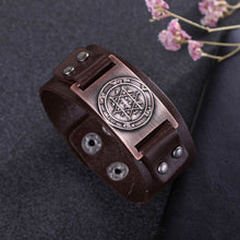 Load image into Gallery viewer, GUNGNEER Leather David Star Bracelet Hexagram Jewish Charm Bracelet Jewelry For Men Women