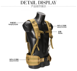 2TRIDENTS Tactical Adjustable Padded Strap with H-Shaped Suspender Belt for Hunting, Shooting, Tactic, Airsoft, Paintball, Military, Cycling, Biking