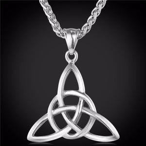 GUNGNEER Celtic Knot Pendant Necklace Irish Bracelet Stainless Steel Jewelry Set Men Women
