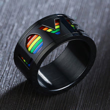 Load image into Gallery viewer, GUNGNEER Love Pride Ring Rainbow LGBT Lesbian Gay Jewelry Accessory For Men Women