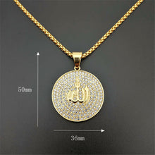 Load image into Gallery viewer, GUNGNEER Muslim Allah Necklace Religious Ring Stainless Steel Islamic Jewelry Accessory Set