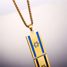 Load image into Gallery viewer, GUNGNEER Stainless Steel Israel Flag David Star Necklace Jewish Jewelry Accessory For Men