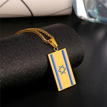 Load image into Gallery viewer, GUNGNEER Stainless Steel Israel Flag David Star Necklace Jewish Jewelry Accessory For Men