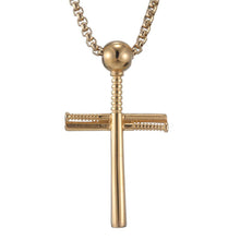 Load image into Gallery viewer, GUNGNEER Baseball Cross Necklace Stainless Steel Chain Jewelry Accessory For Men Women