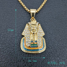 Load image into Gallery viewer, GUNGNEER Egyptian Pharaoh Stainless Steel Pendant Necklace Animal Horse Ring Jewelry Set