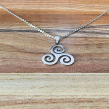 Load image into Gallery viewer, GUNGNEER Celtic Triskele Triskelion Stainless Steel Pendant Necklace Jewelry Accessories Gift