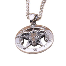 Load image into Gallery viewer, GUNGNEER Stainless Steel Satan Ram Skull Pendant Necklace Satanic Goat Jewelry For Men
