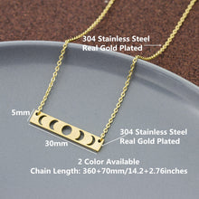 Load image into Gallery viewer, GUNGNEER Stainless Steel Wicca Moon Phase Pendant Necklace Vintage Jewelry for Men Women