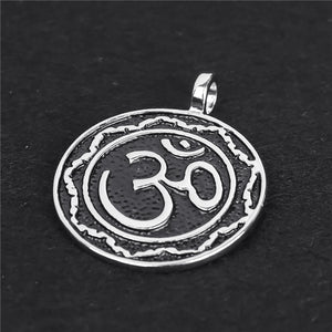 GUNGNEER Om Pendant Necklace Aum Buddhism Om Ring Yoga Jewelry Combo For Men Women