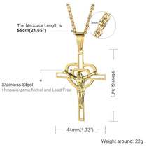 Load image into Gallery viewer, GUNGNEER Pray Necklace With Cross Stainless Steel God Jewelry Accessory For Men Women