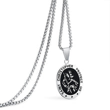 Load image into Gallery viewer, GUNGNEER St Christopher Necklace Prayer Protect Us Stainless Steel Jewelry For Men Women