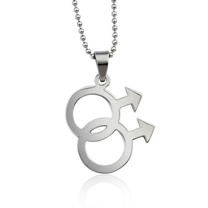 GUNGNEER Male Symbol Pride Necklace Stainless Steel Gay Jewelry Accessory For Men Women