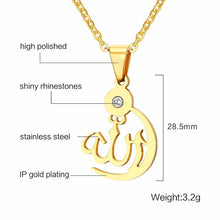 Load image into Gallery viewer, GUNGNEER Islamic Muslim Allah Necklace Stainless Steel Jewelry Accessory For Men Women