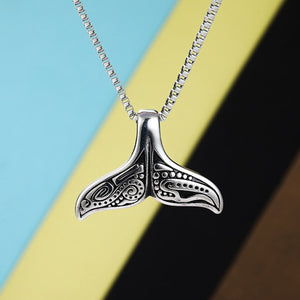 GUNGNEER Stainless Steel Island Whale Tail Mermaid Necklace Bracelet Protection Jewelry Set