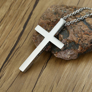 GUNGNEER I Can Do All Things Cross Pendant Necklace Stainless Steel Jewelry For Men Women