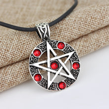 Load image into Gallery viewer, GUNGNEER Pentagram Pentacle Wicca Necklace Double Chain Weave Bracelet Jewelry Amulet Set