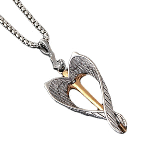 GUNGNEER Wing Cross Pendant Necklace God Christ Jewelry Accessory Gift For Men Women
