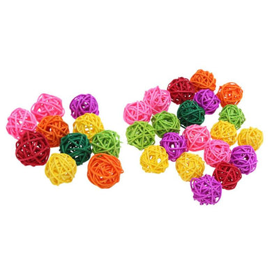 2TRIDENTS Set of 10/20 Pcs Parrot Ball Toy Bite Colorful Chewing Toy Entertainment for Birds