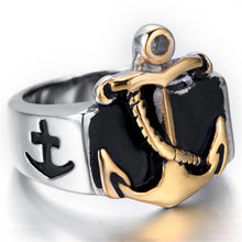 Load image into Gallery viewer, GUNGNEER Stainless Steel Army Navy Anchor Ring US Navy Jewelry Accessory Outfit For Men