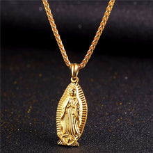 Load image into Gallery viewer, GUNGNEER Christian Classic Mother of God Mary Pendant Necklace Wheat Chain Jewelry Talisman