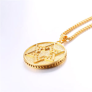 GUNGNEER David Star Necklace Occult Jewish Star Israel Jewelry Accessory For Men Women